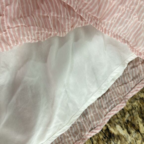Anthropologie Cloth & Stone Pink-White Striped Mini Wrap Skirt Size M - Picture 10 of 10